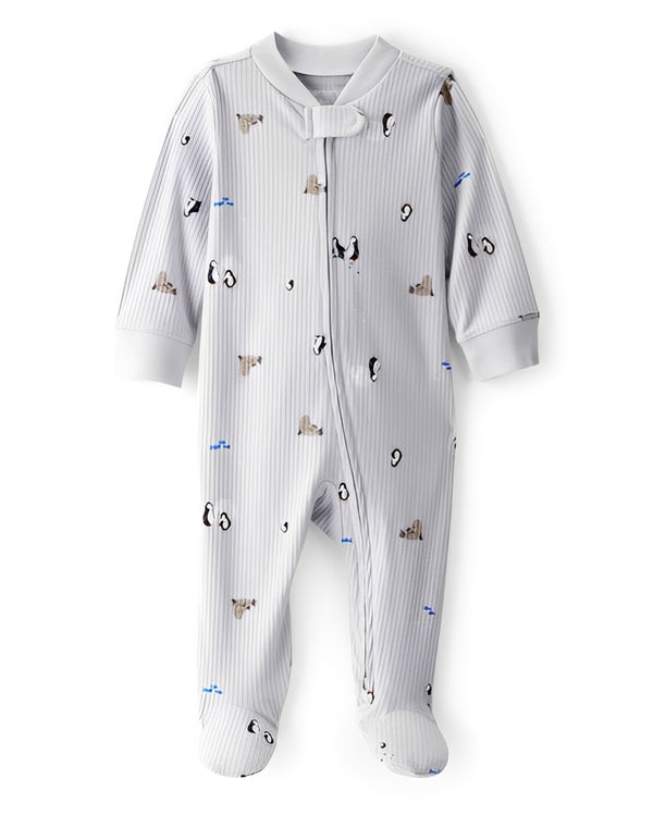 Carter's Baby Penguin Print Cotton Long Sleeve Sleep & Play Pajamas Grey