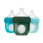 Boon NURSH Biberón Anti-Cólico 4oz (120ml) Set de 3 - Navy/Mint/Coral - Image 3