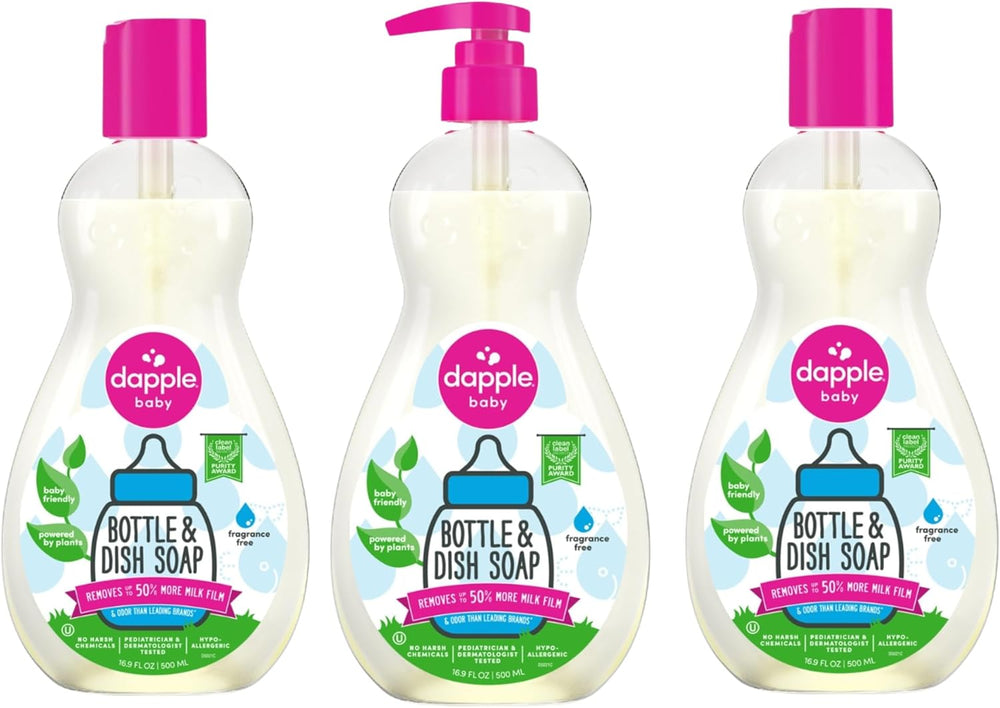 Dapple Baby Bottle Soap Fragrance Free 16.9 fl oz 3-Pack