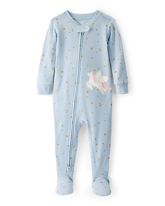 Carter's Toddler Girl Unicorn 100 Percent Cotton 1 Piece Pajamas Blue - ColorPlay