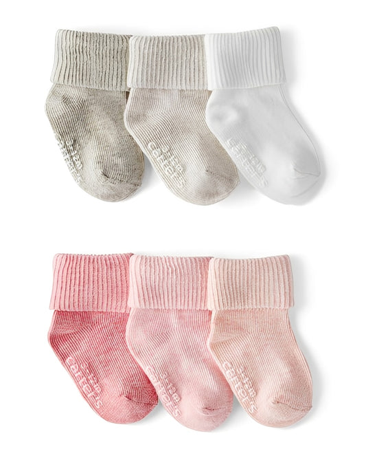 Carter's Baby Girl 6 Pack Socks White Pink - ColorPlay