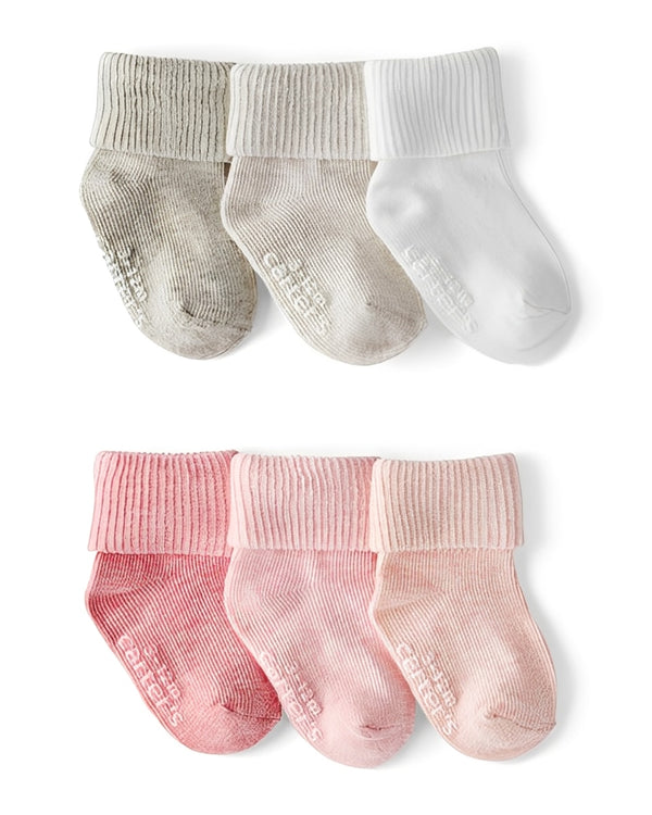 Carter's Baby Girl 6 Pack Socks White Pink