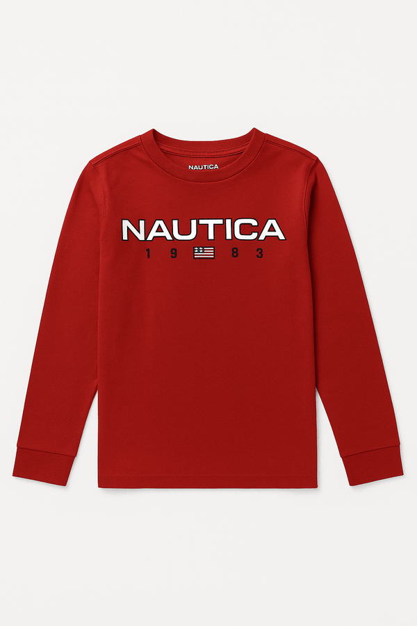 Nautica Niños Camiseta Manga Larga - Rojo