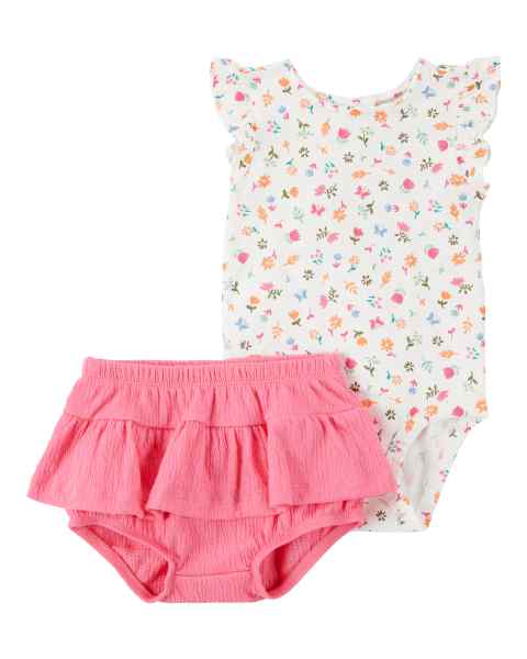 Carter's Set Body Floral y Short Rosado