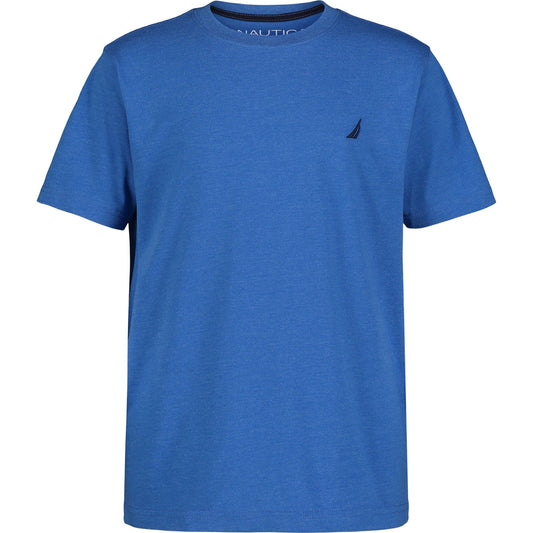 Nautica Boys' Short Sleeve Solid Crew Neck T-Shirt - Cobalt Heather - ColorPlay