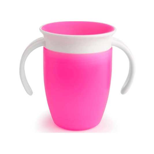 Munchkin - Vaso 360 con Asas y Tapa Rosado 7 oz - ColorPlay