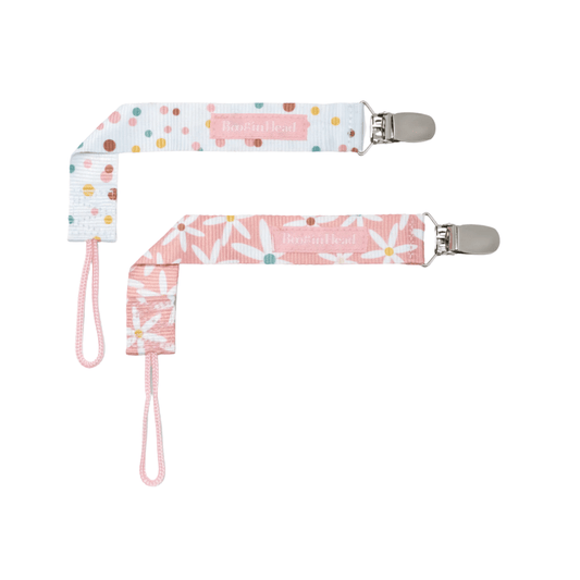 Infantino Sujetachupetes PaciGrip 2-Pack – Pink Daisy - ColorPlay