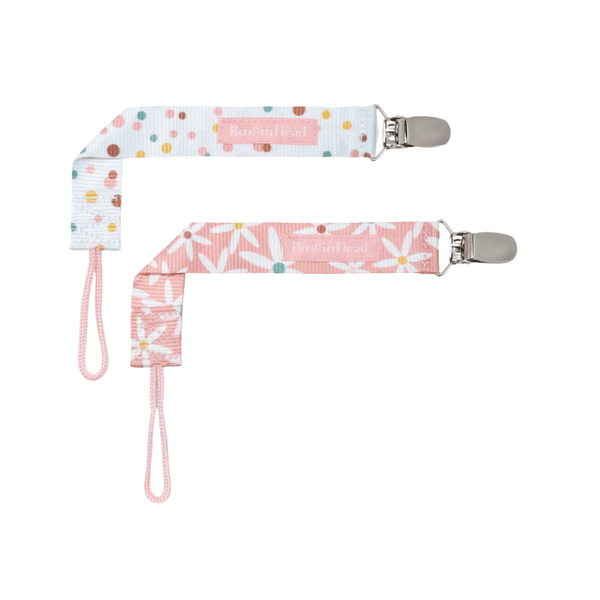 Infantino Sujetachupetes PaciGrip 2-Pack – Pink Daisy