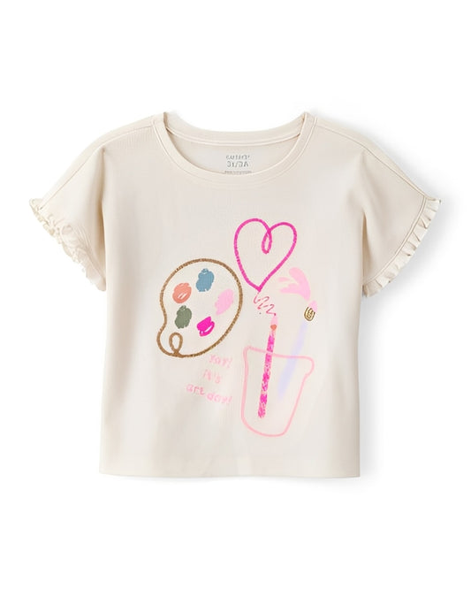 Carter's Toddler Girl Art Day Flutter Sleeve Tee Ivory - ColorPlay