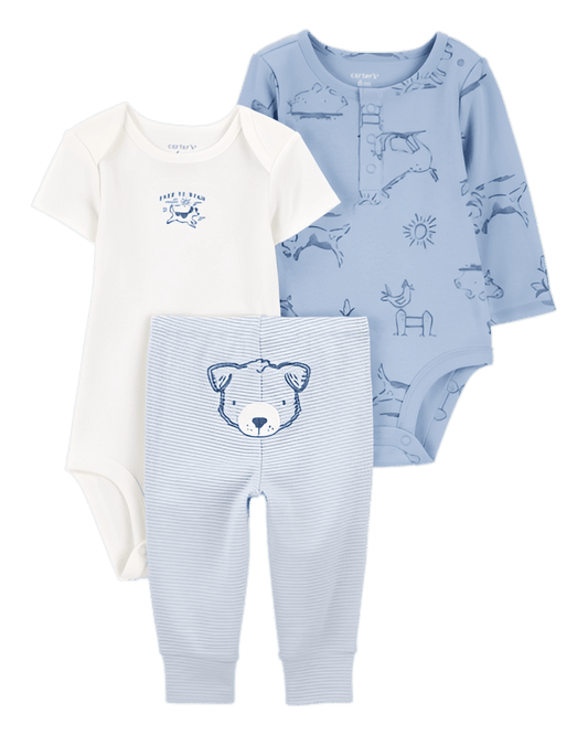 Carter's Baby Boy 3 Piece Bear Little Character Set Blue - ColorPlay