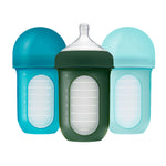 Boon NURSH Biberón Anti-Cólico 8oz (240ml) Set de 3 - Azul/Verde - Image 2