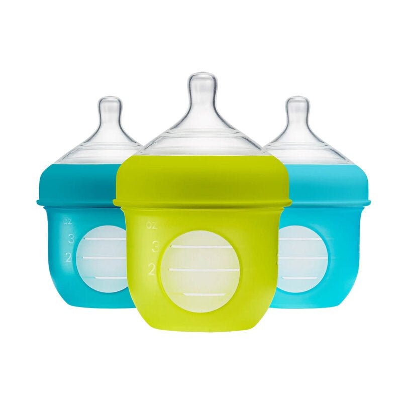 Boon NURSH Biberón Anti-Cólico 4oz (120ml) Set de 3 - Azul/Verde