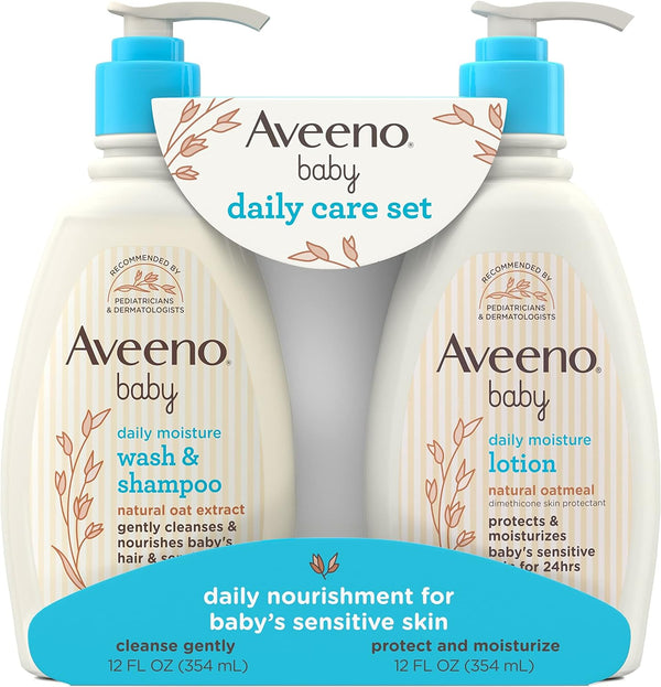 Aveeno Baby Daily Moisture Wash and Shampoo 18 FL OZ