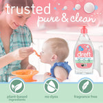 Dreft Bottle and Dish Soap Plant Based Fragrance Free 18 fl oz 3-Pack - Image 2