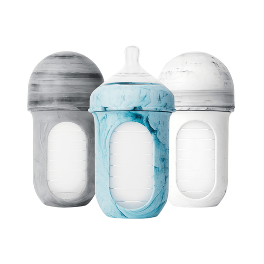 Boon NURSH Biberón Anti-Cólico 8oz (240ml) Set de 3 - Marble - ColorPlay
