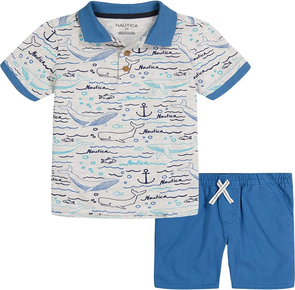 Nautica Niños Set Polo y Shorts - Estampado