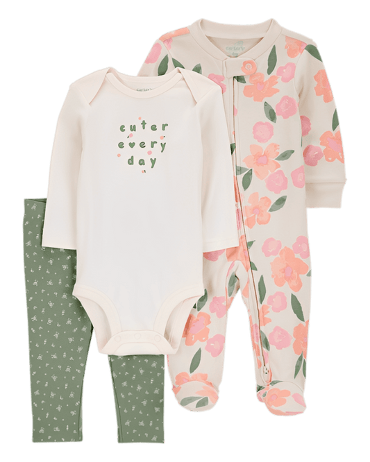 Carter's Baby Girl 3 Piece Floral Multi Piece Set - ColorPlay