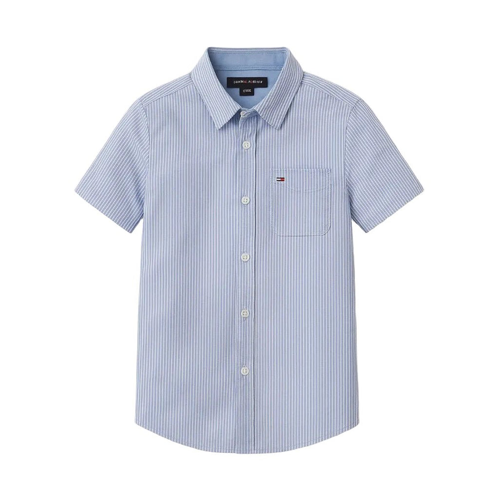 Tommy Hilfiger Kids' Striped Short Sleeve Button-Down Shirt – Est. 1985