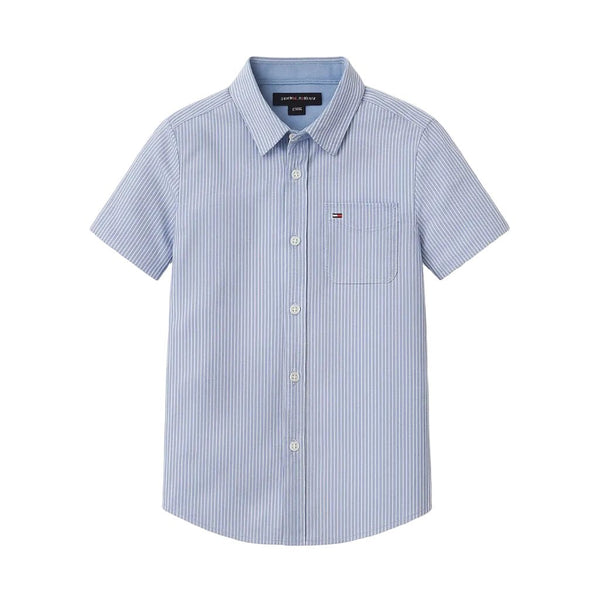 Tommy Hilfiger Kids' Striped Short Sleeve Button-Down Shirt – Est. 1985