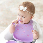 Bumkins Silicone Bib - Rainbows - Image 2
