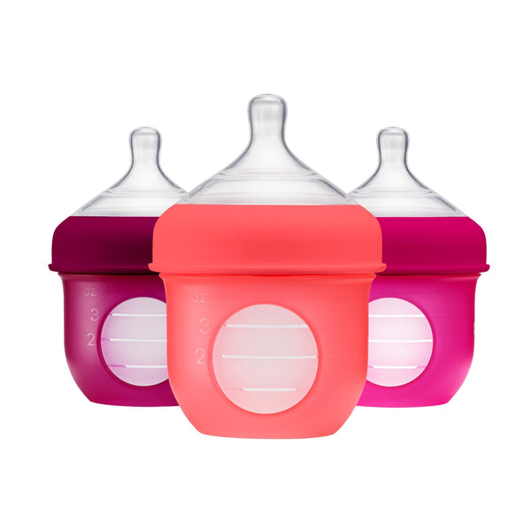 Boon NURSH Biberón Anti-Cólico 4oz (120ml) Set de 3 - Rosa Multi