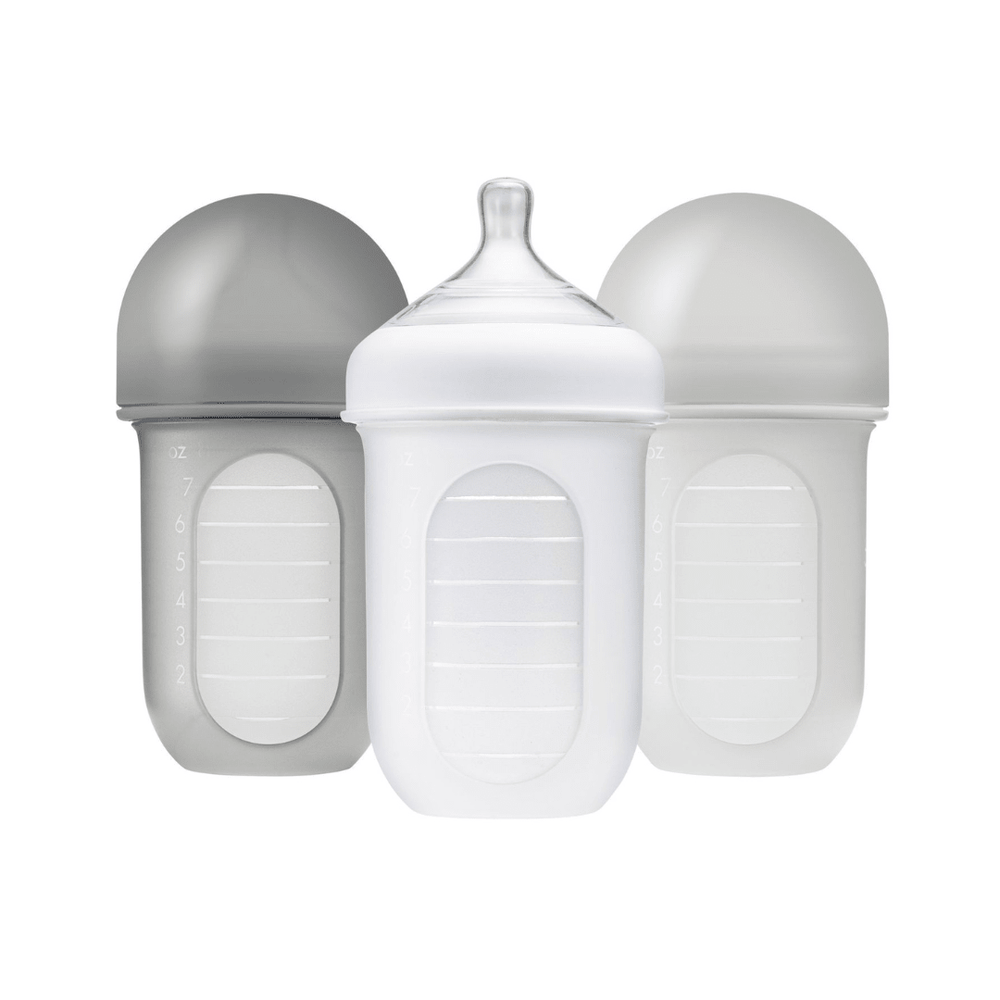 Boon NURSH Biberón Anti-Cólico 8oz (240ml) Set de 3 - Gray Multi