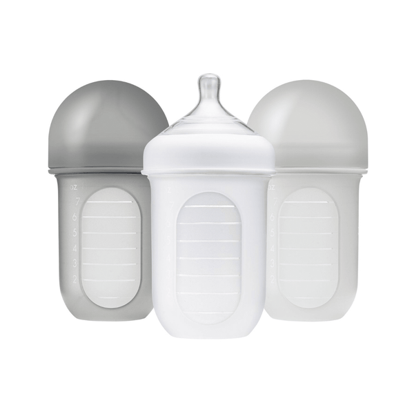 Boon NURSH Biberón Anti-Cólico 8oz (240ml) Set de 3 - Gray Multi