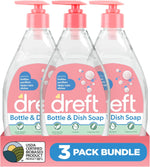 Dreft Bottle and Dish Soap Plant Based Fragrance Free 18 fl oz 3-Pack - Image 1
