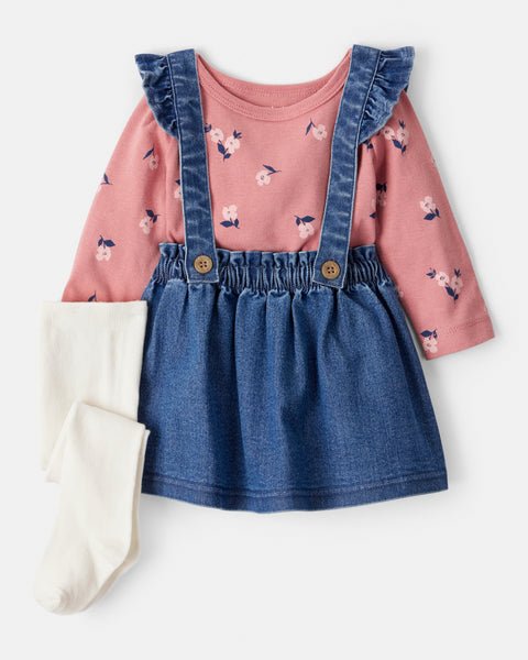 Carter's Baby Girl 3-Piece Denim Jumper Set - ColorPlay