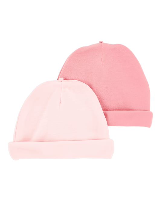 Carter's Baby 2 Pack Caps Pink - ColorPlay