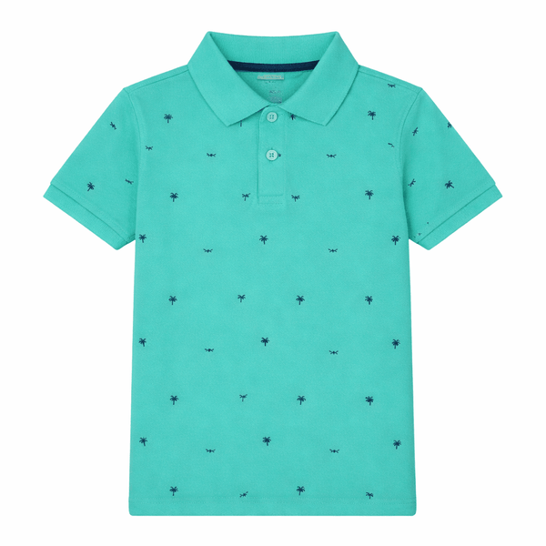 Nautica Boys' Print Polo – Green