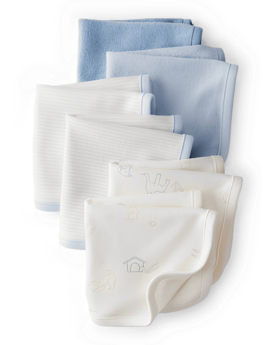 Carter's Baby Boy 6 Pack Washcloths Blue