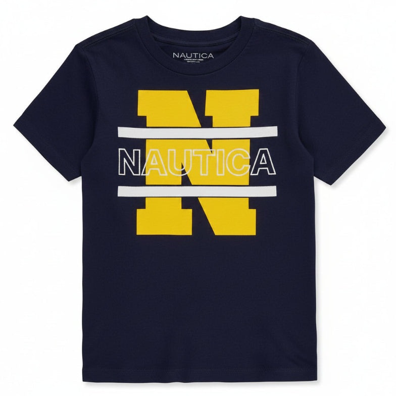 Nautica Boys' Short Sleeve Big N Graphic T-Shirt – Navy