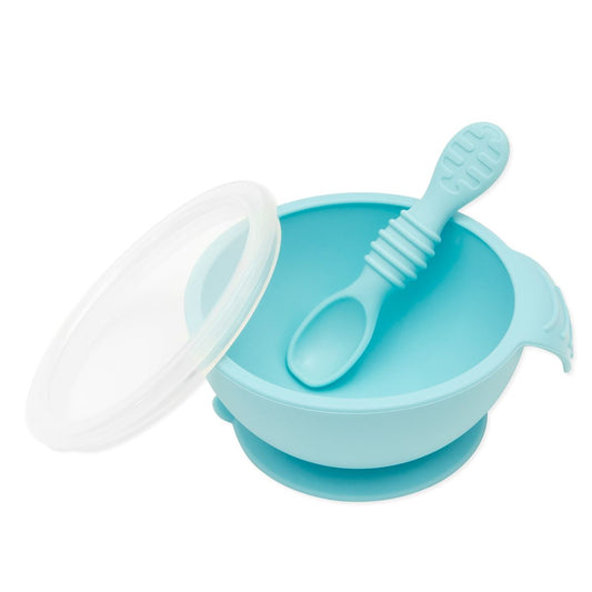 Bumkins Silicone First Feeding Set - Blue - ColorPlay
