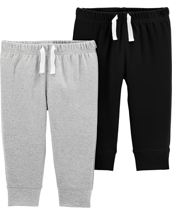 Carter's Baby Boy 2 Pack Cotton Pants Grey Black