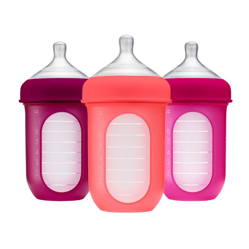 Boon NURSH Biberón Anti-Cólico 8oz (240ml) Set de 3 - Rosa Multi