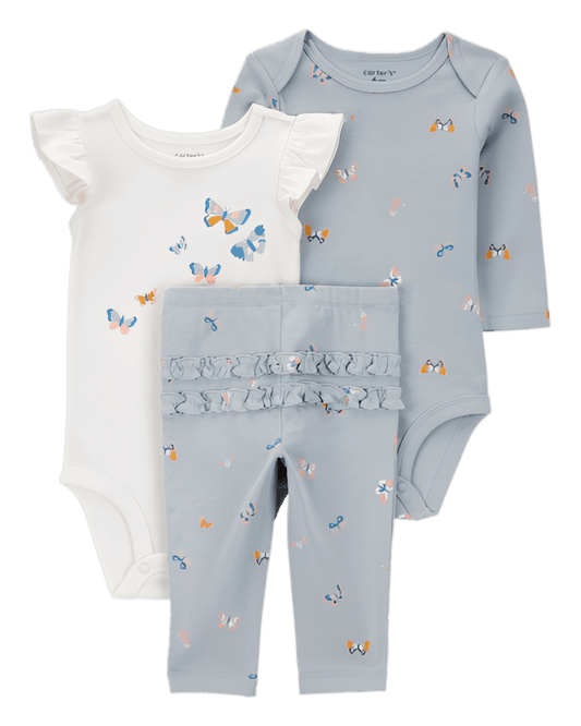 Carter's Baby Girl 3-Piece Butterfly Set Blue - ColorPlay