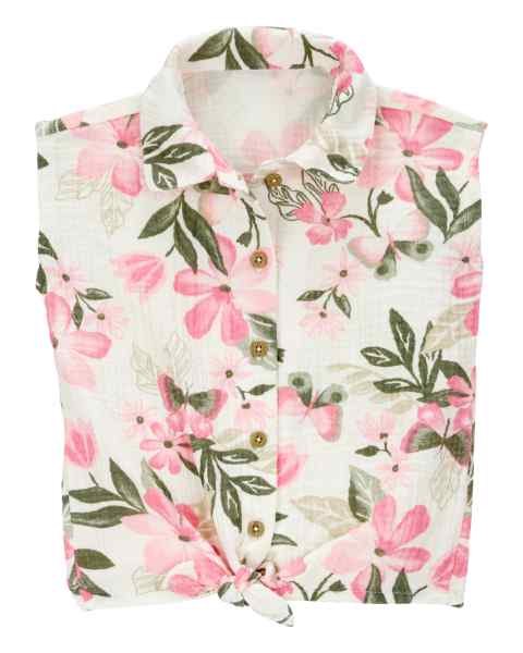 Carter's Camisa Floral Rosa Verde