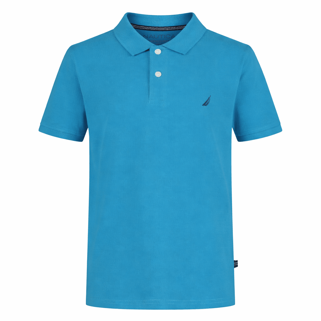 Nautica Boys' Short Sleeve Solid Deck Polo – Teal Blue - ColorPlay