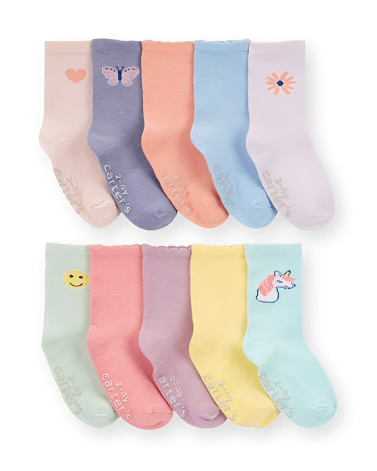 Carter's Toddler Girl 10 Pack Crew Socks - ColorPlay