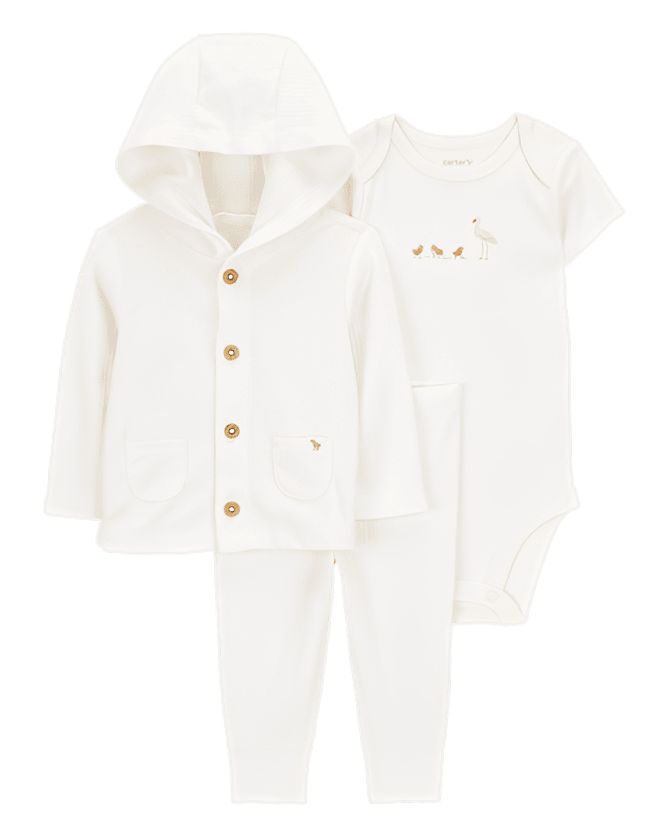 Carter's Baby 3 Piece Chick Little Cardigan Set Ivory