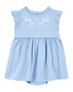 Carter's Baby 2 Piece Bodysuit Dress & Cardigan Set Blue - Image 2