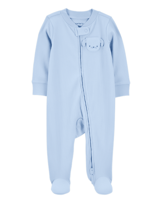Carter's Baby Boy Dog Pocket 2 Way Zip Ribbed Sleep & Play Pajamas Blue - ColorPlay