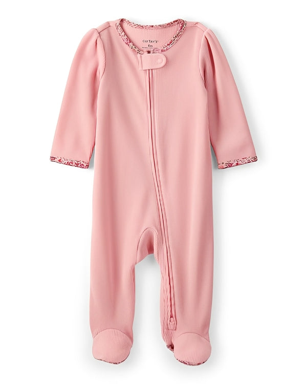 Carter's Baby Girl Cotton Long Sleeve 2 Way Zip Sleep & Play Pajamas Pink