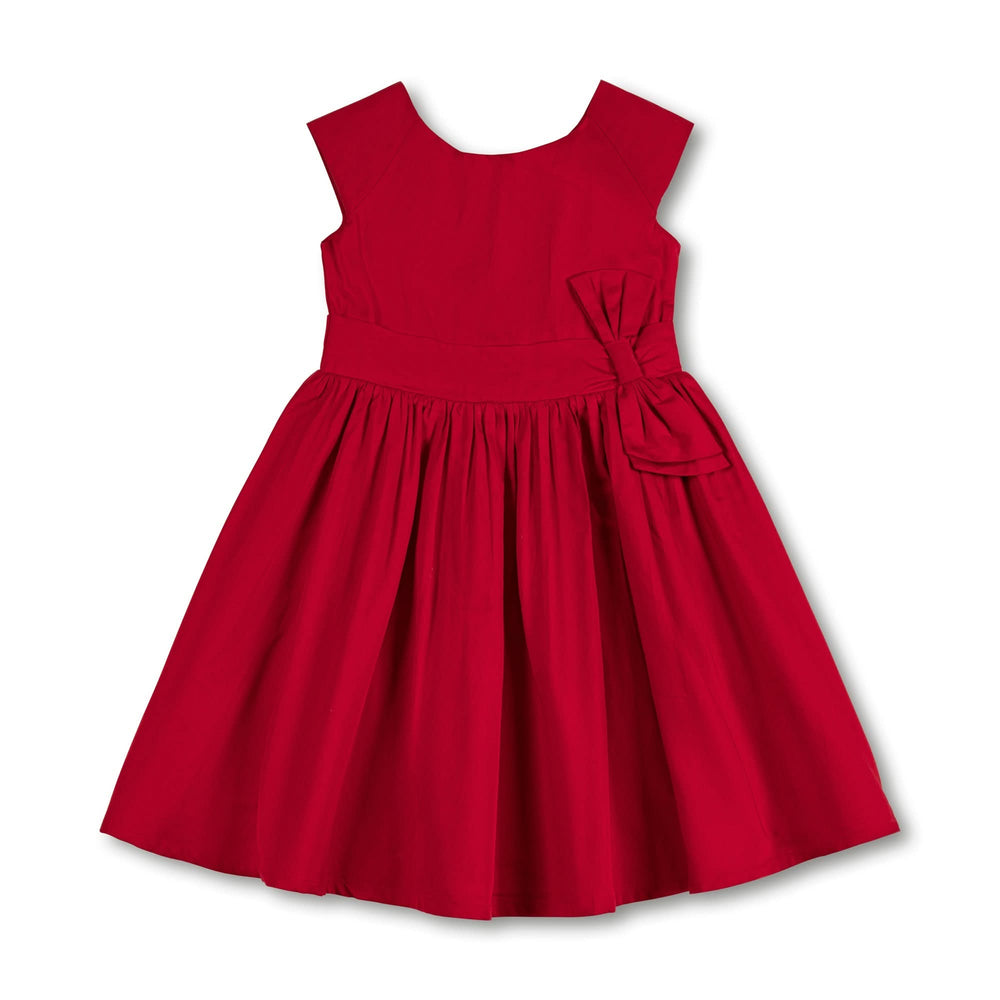 Hope & Henry Organic Cap Sleeve Party Dress with Bow Sash