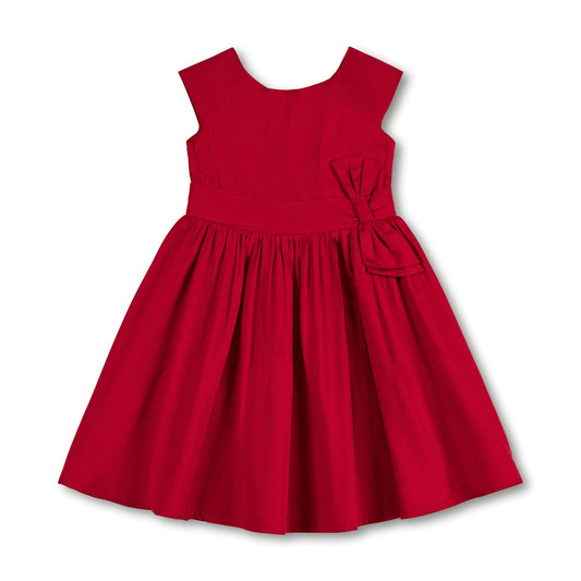 Hope & Henry Organic Cap Sleeve Party Dress with Bow Sash - ColorPlay