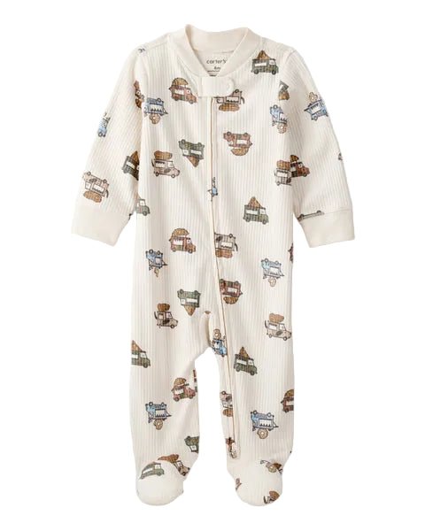 Carter's Baby Boy Zip-Up Sleep and Play Waffle Trucks
