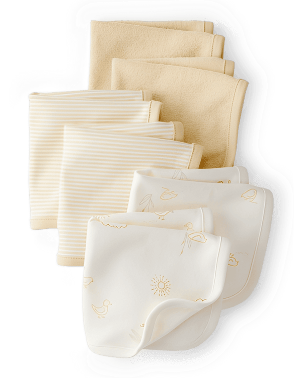 Carter's Baby 6 Pack Washcloths Yellow