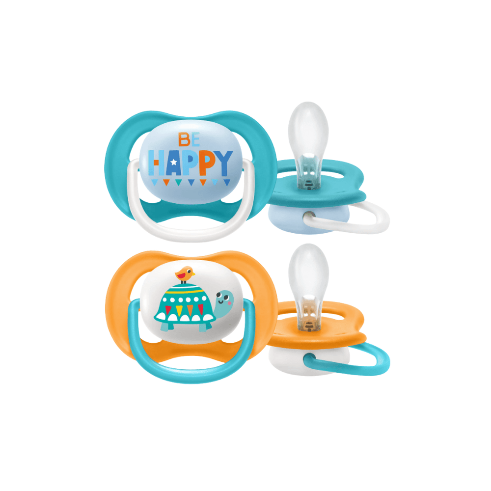Avent Chupetes Ultra Air Be Happy azul-naranja