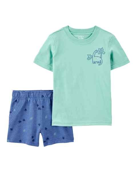 Carter's Set Camiseta Menta y Short Azul